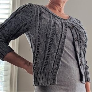 Aeropostale Gray Cropped Cardigan